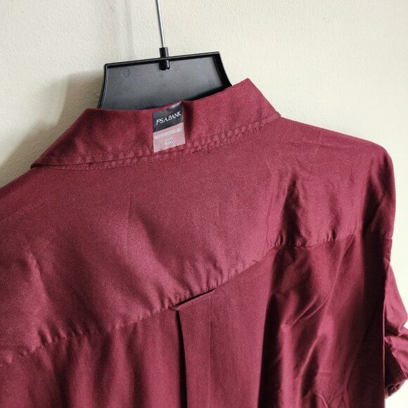 3XL Red Shirt Maroon Burgundy Jos A Bank New Oxford Button Down Traditional Fit - Picture 16 of 16